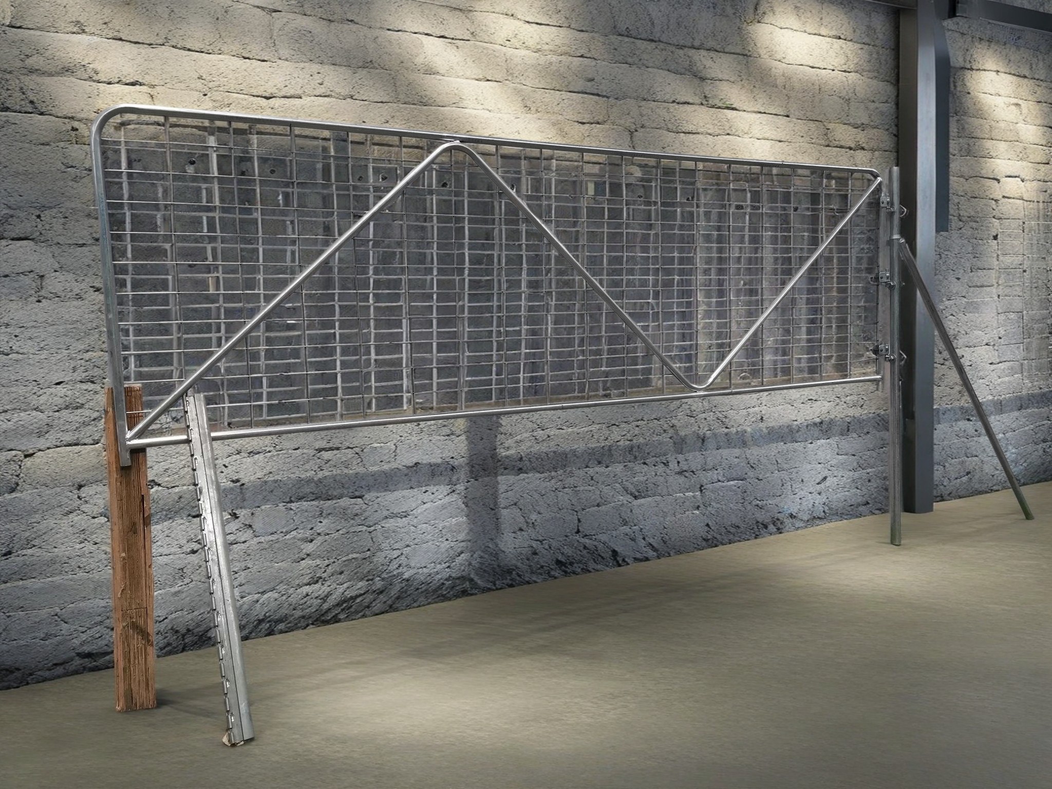 chain link fence with double arm, farm gate, horse fence