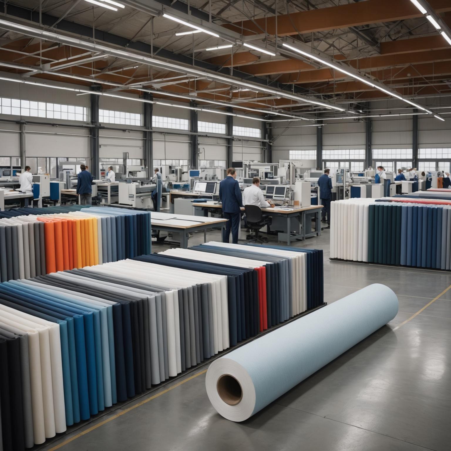 Person standing in a factory with machinery in the background