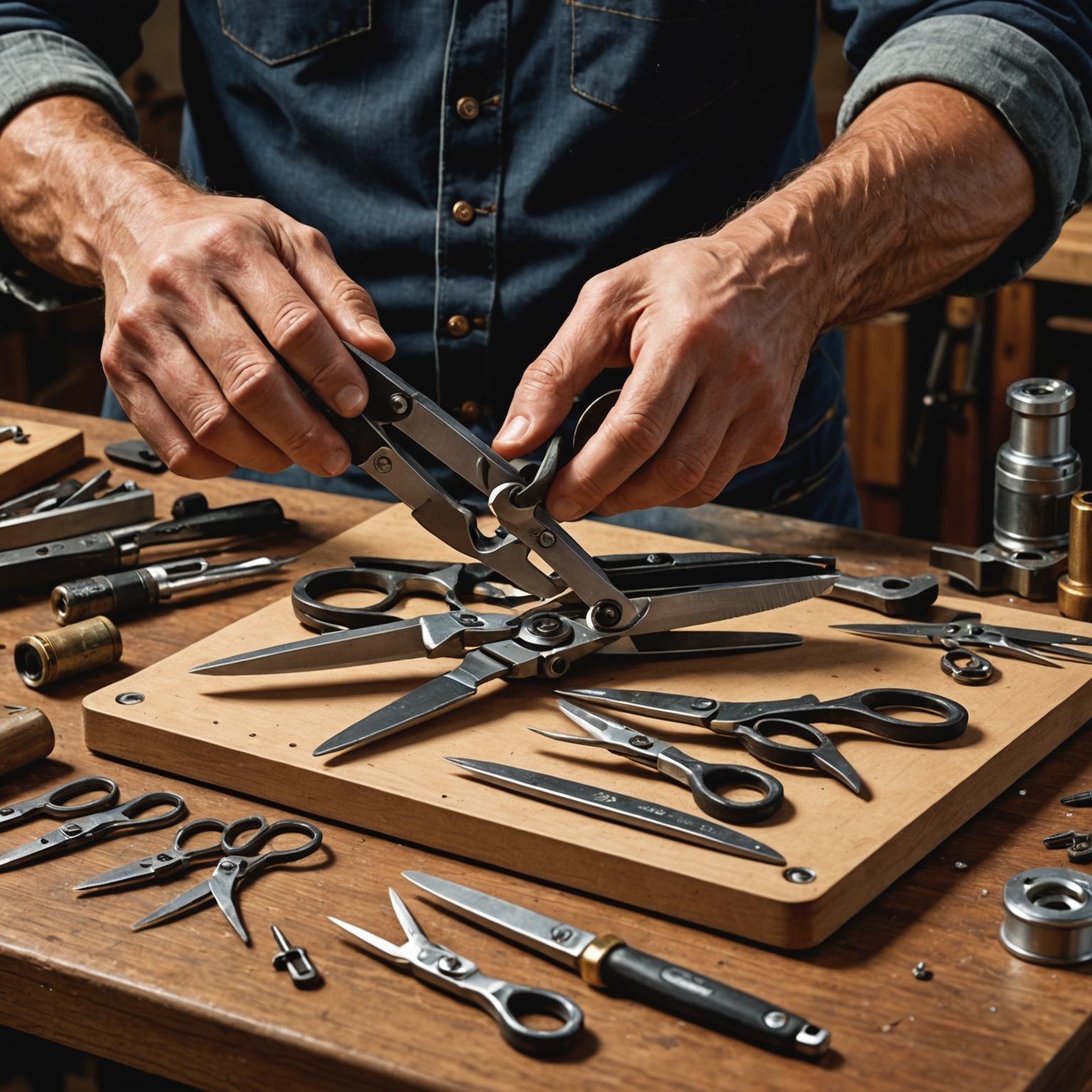 剪刀的组装:技术、零件和完美