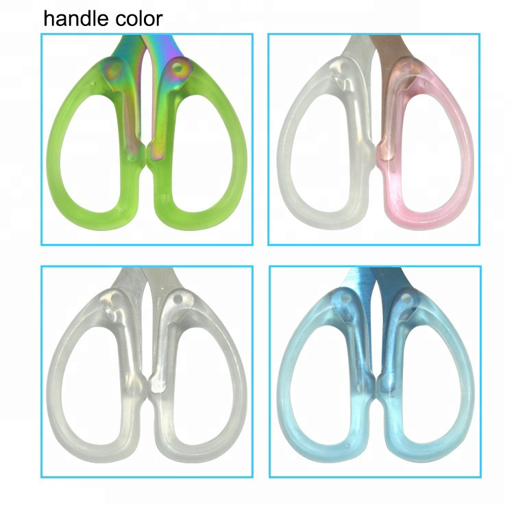 transparent handle titanium scissors