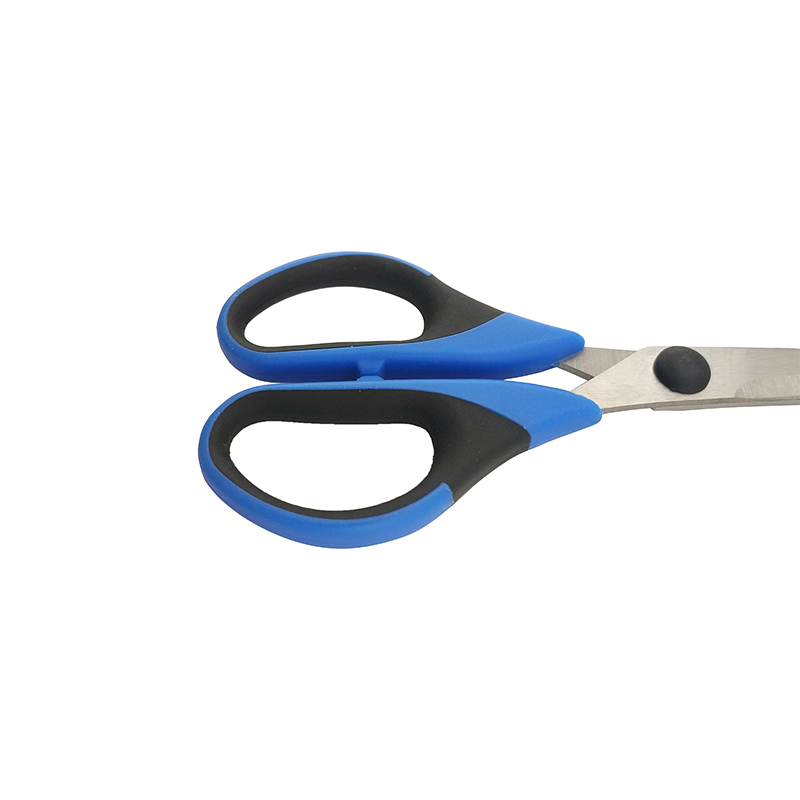 Tijeras domésticas OEM con mangos azules y negros.