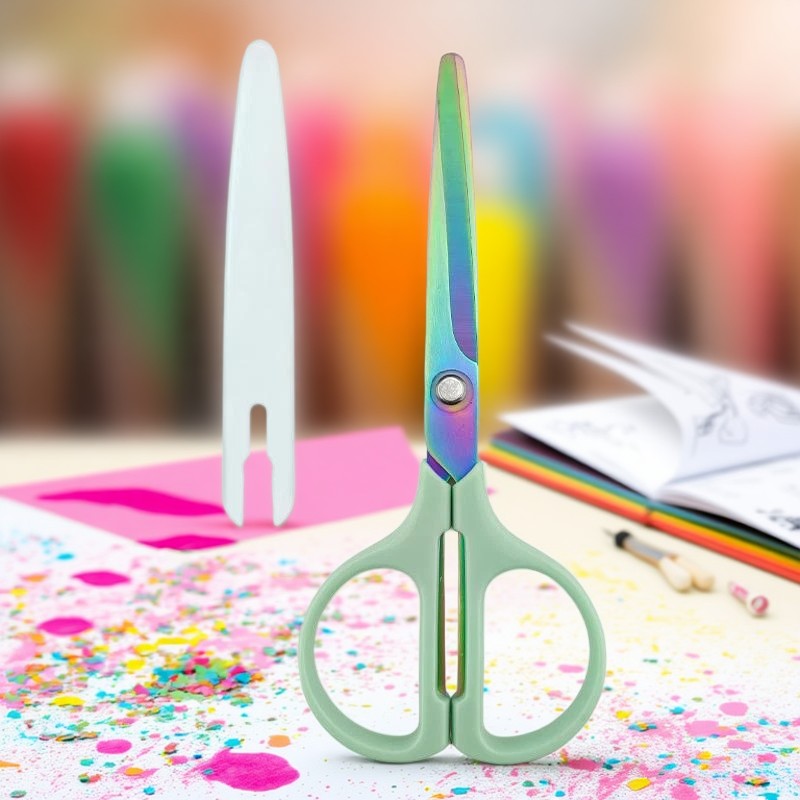 titanium office scissors with cover