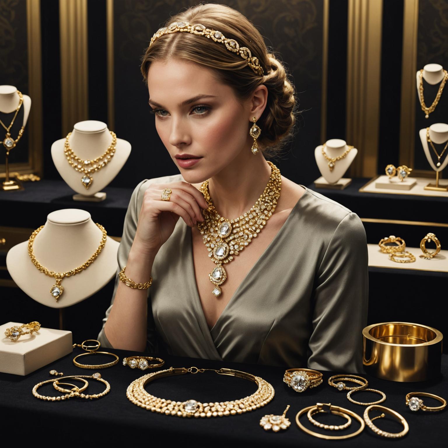 The eternal attraction of a stylish jewelry suit: golden halo