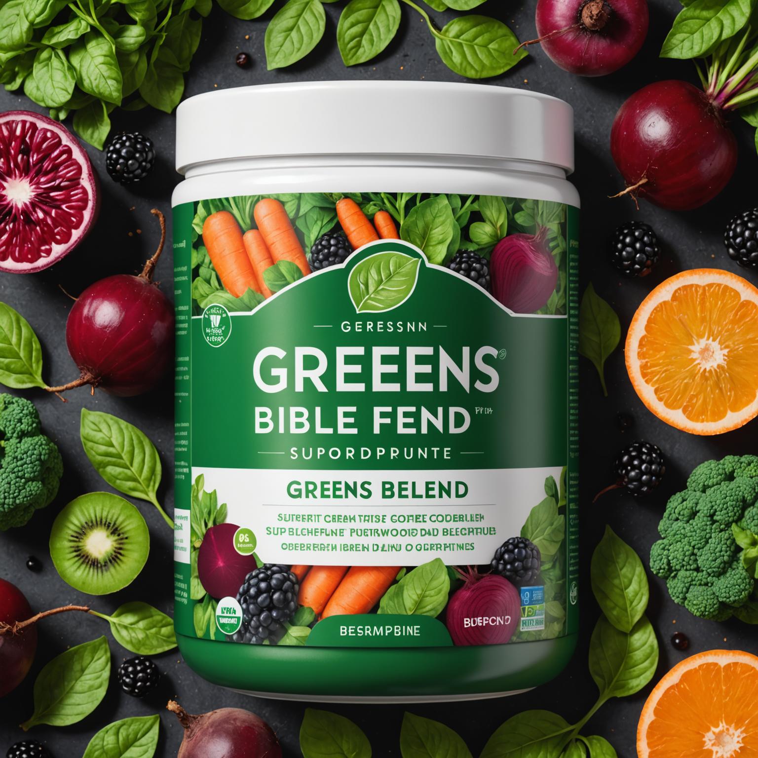 Poudre de super légumes verts végétaliens