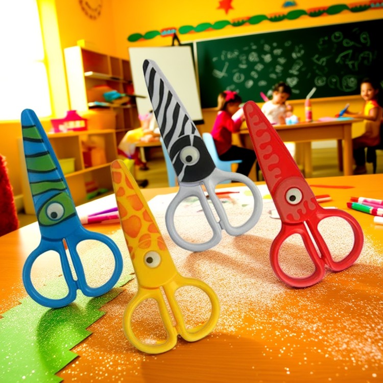 colorful plastic kid scissors