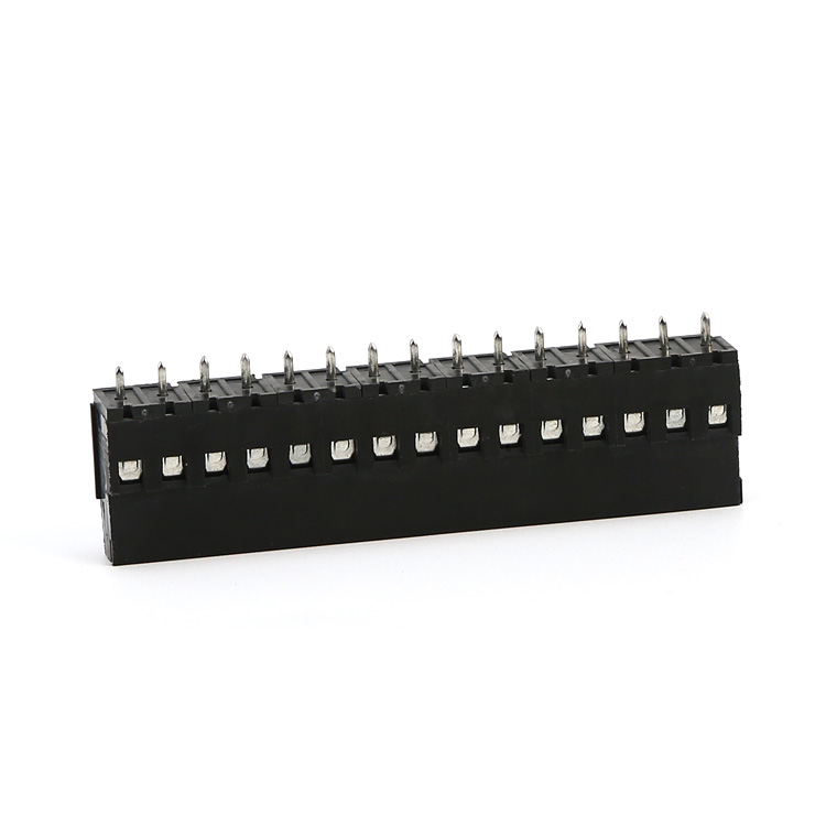 ZB129CV-5.08, 129CV-5.08, 180 degrees, straight pins, with a bottom cover, 2-xxP