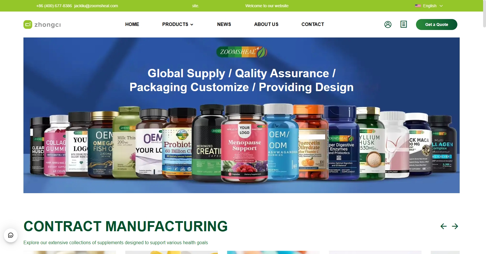 ZOOMSHEAL Health official website homepage