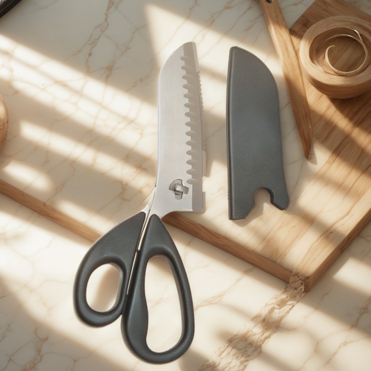 OEM kitchen scissors, kitchen scissors with knife, multi-functional kitchen scissors