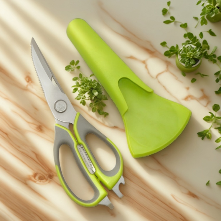 OEM kitchen scissors, multi-functional kitchen scissors, kitchen scissors with cover