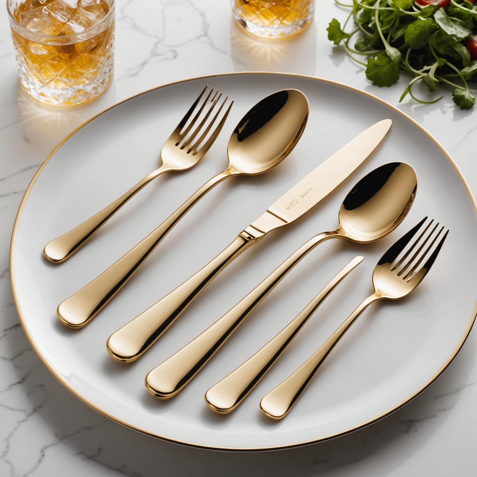rose gold cutlery, rose gold knife and fork, premium rose gold utensils