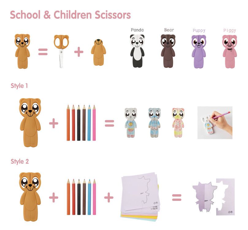 Bear Scissors OEM: Creative and Safe Kids' Tools