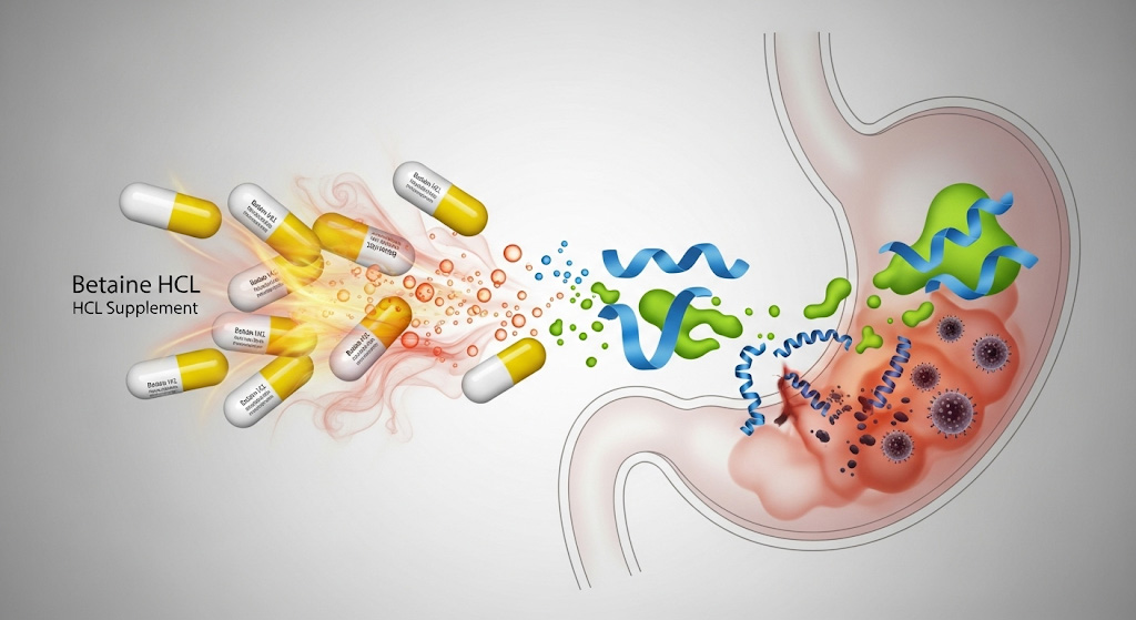 HCl supplement aiding stomach digestion.