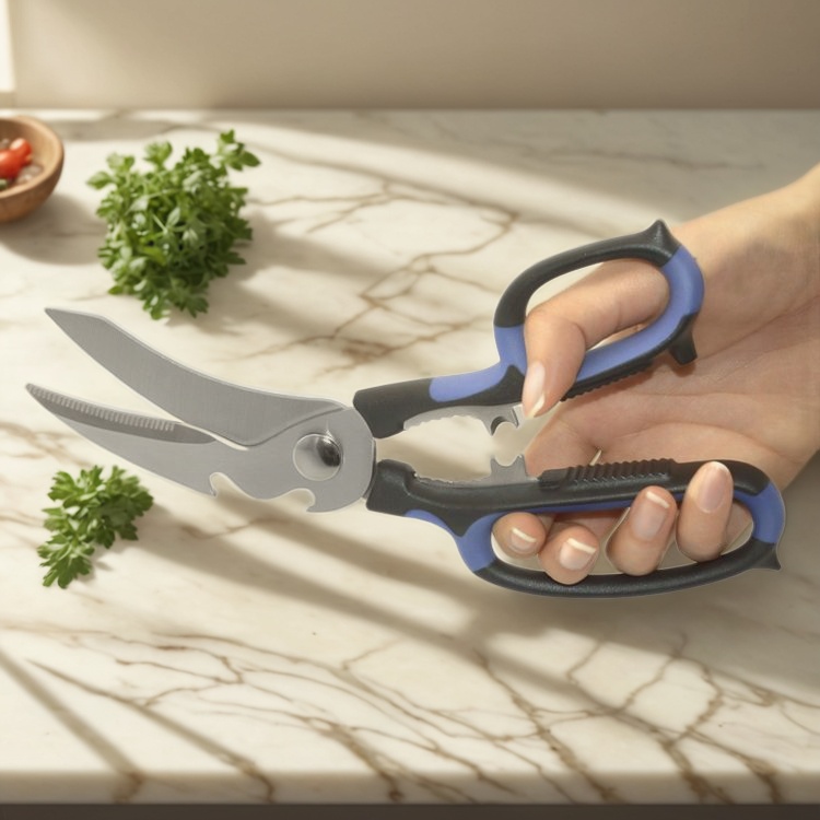 fábrica de tesouras, tesouras de cozinha OEM, tesouras de cozinha multifuncionais