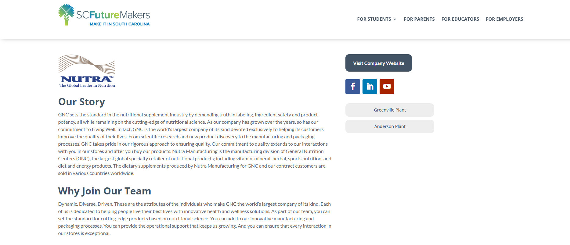 Nutra Manufacturing GNC official website