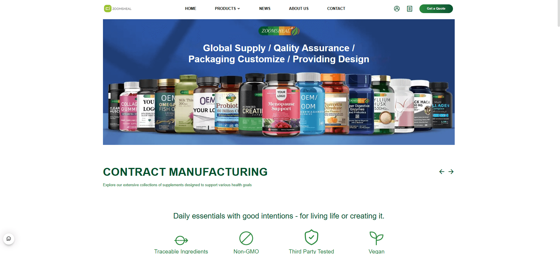 ZOOMSHEAL Health official website screenshot