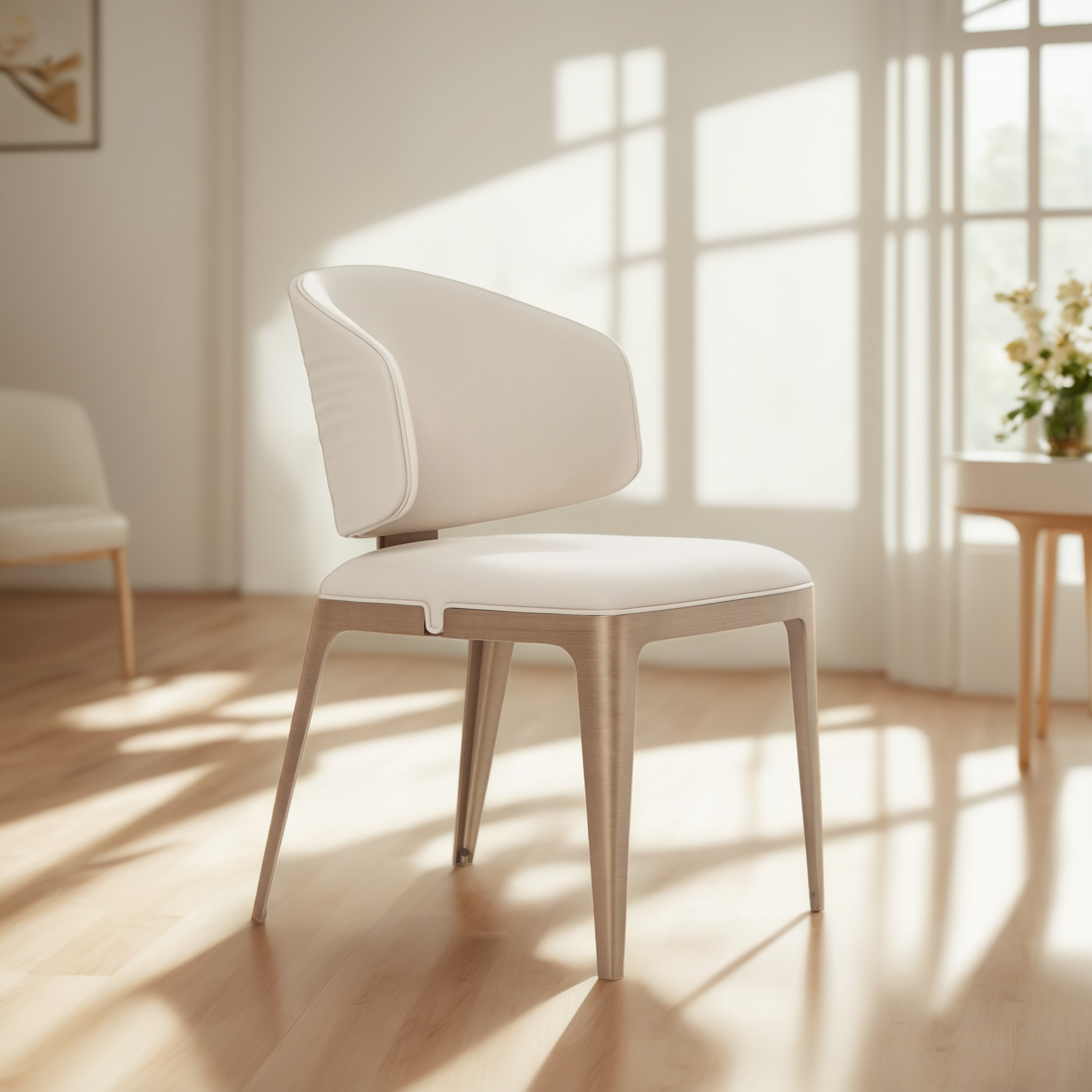 Wavy metal side chair