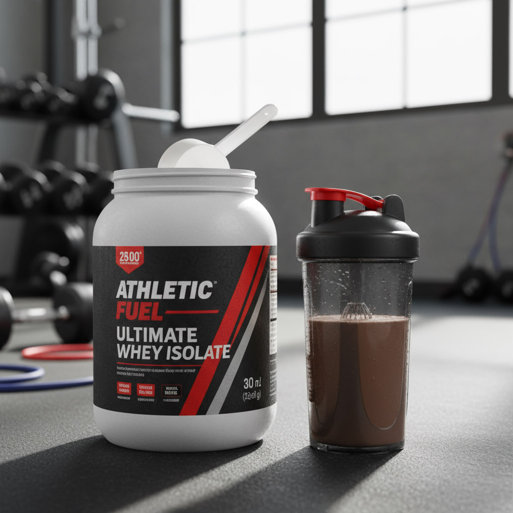 Protein powder with scoop