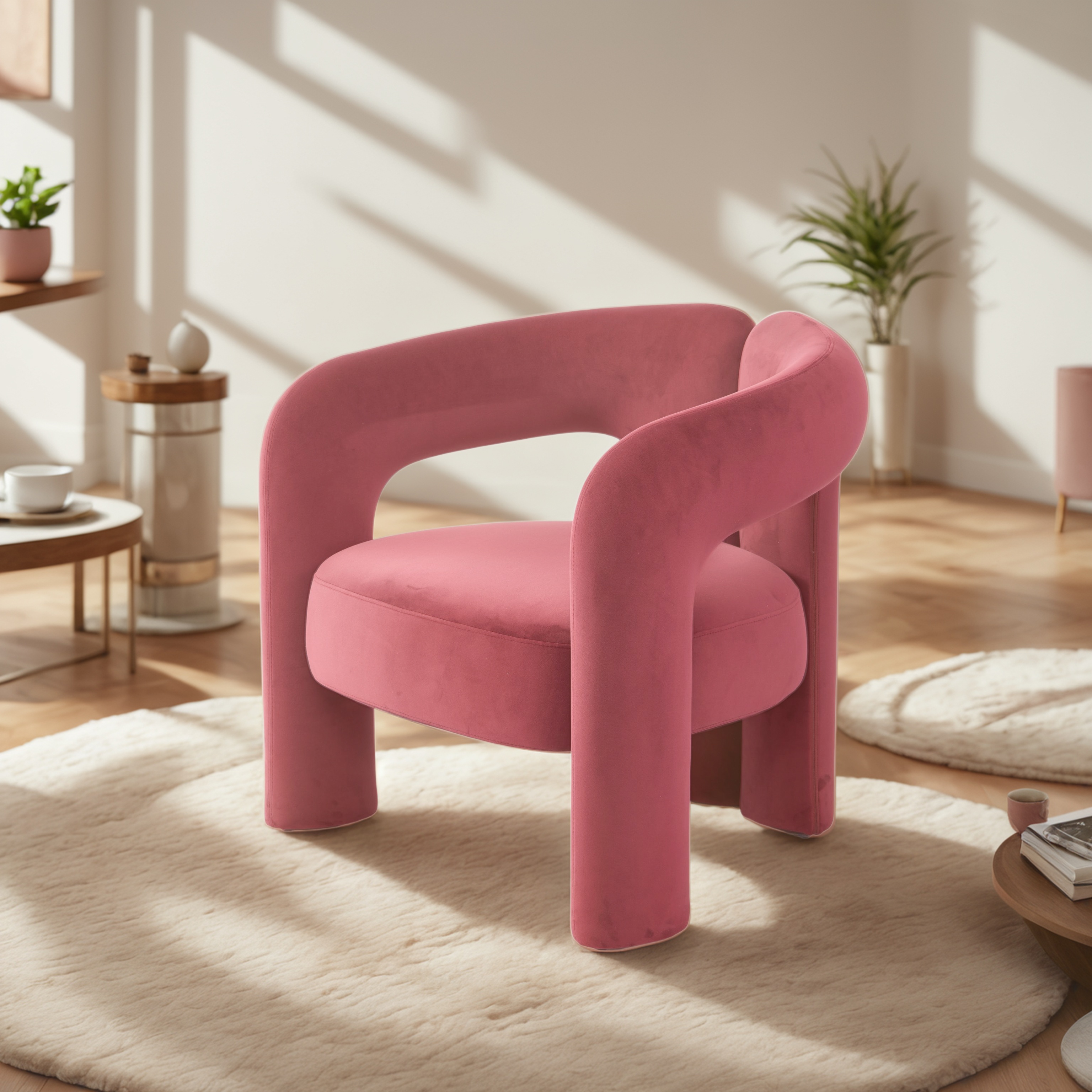 Burgundy light luxury designer creative leisure chair