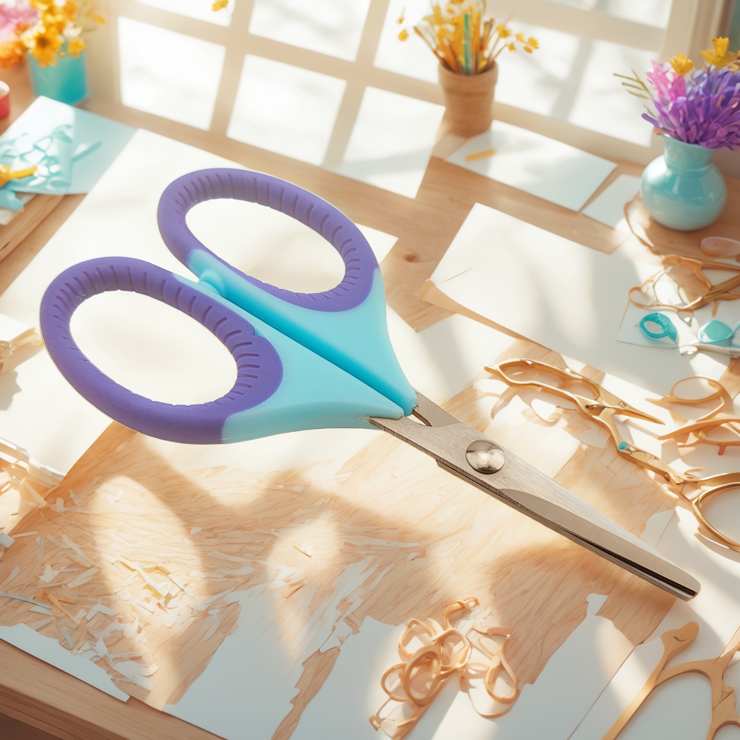 Tesouras domésticas OEM, tesouras de cabo macio, fabricação de tesouras personalizadas, tesouras ergonômicas