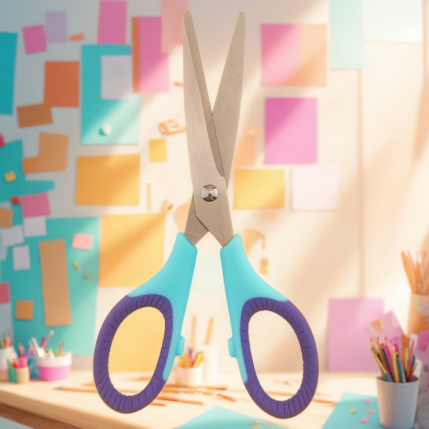 Tesouras de fabricantes chineses, tesouras domésticas com empunhadura macia, tesouras para uso doméstico