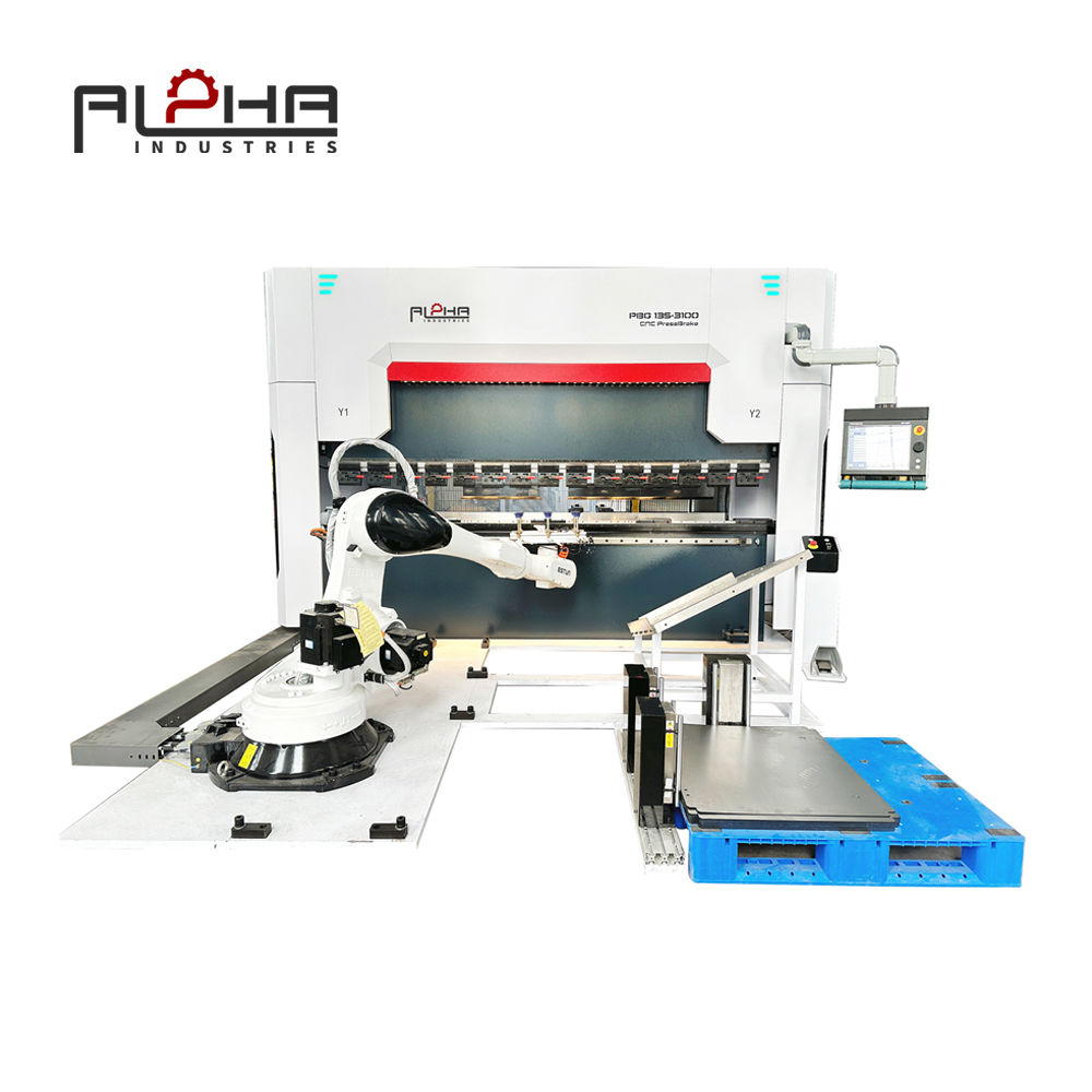 CNC press brake equipped with automatic crowning system compensating deflection during sheet metal bending