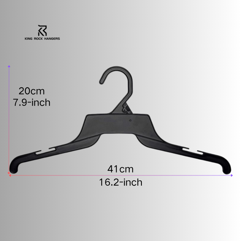 41cm black plastic garment hanger for wholesale packing & wardrobe organization