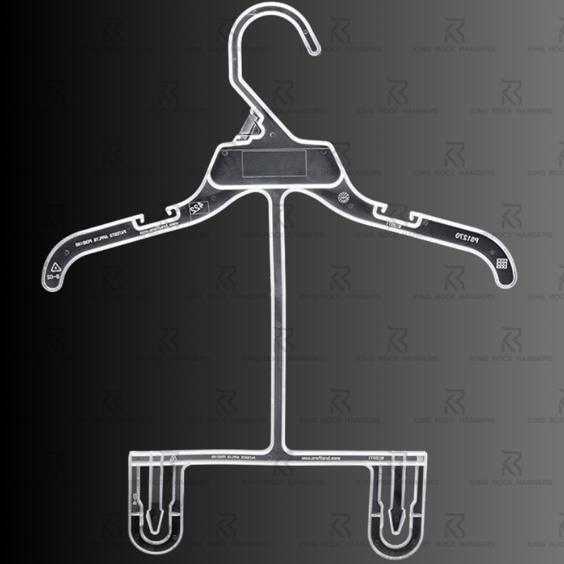 Factory bulk packaging of 200 semi-transparent plastic hangers per carton, designed for wholesale efficiency. Each hanger features a customizable logo area (MOQ 5,000 units) and is certified food-safe (FDA/REACH) for baby garment use.