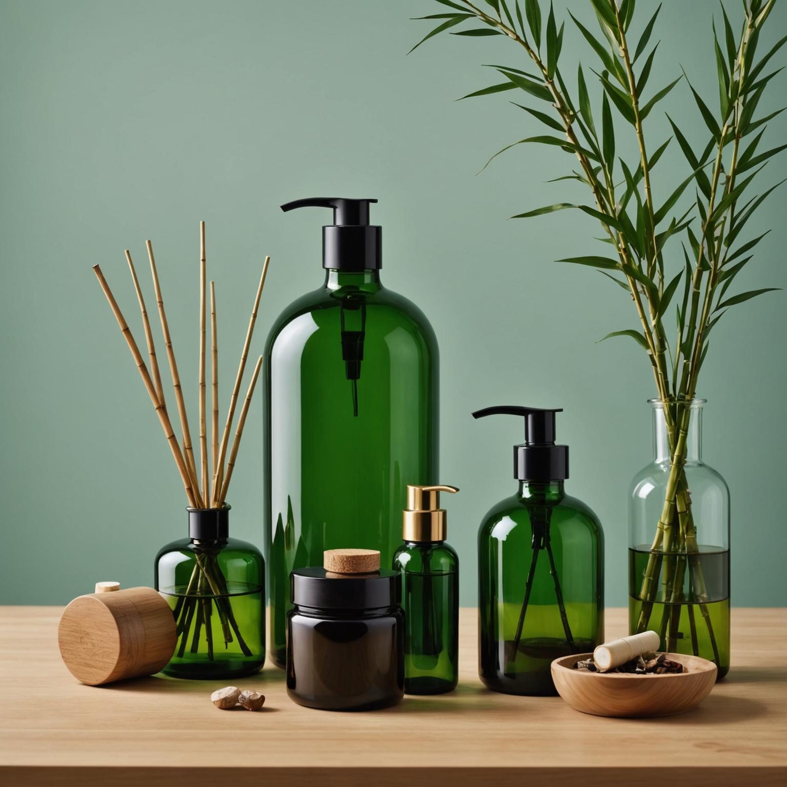 Green Glass Skincare Bottle: Nature's Elegance in Cairnod