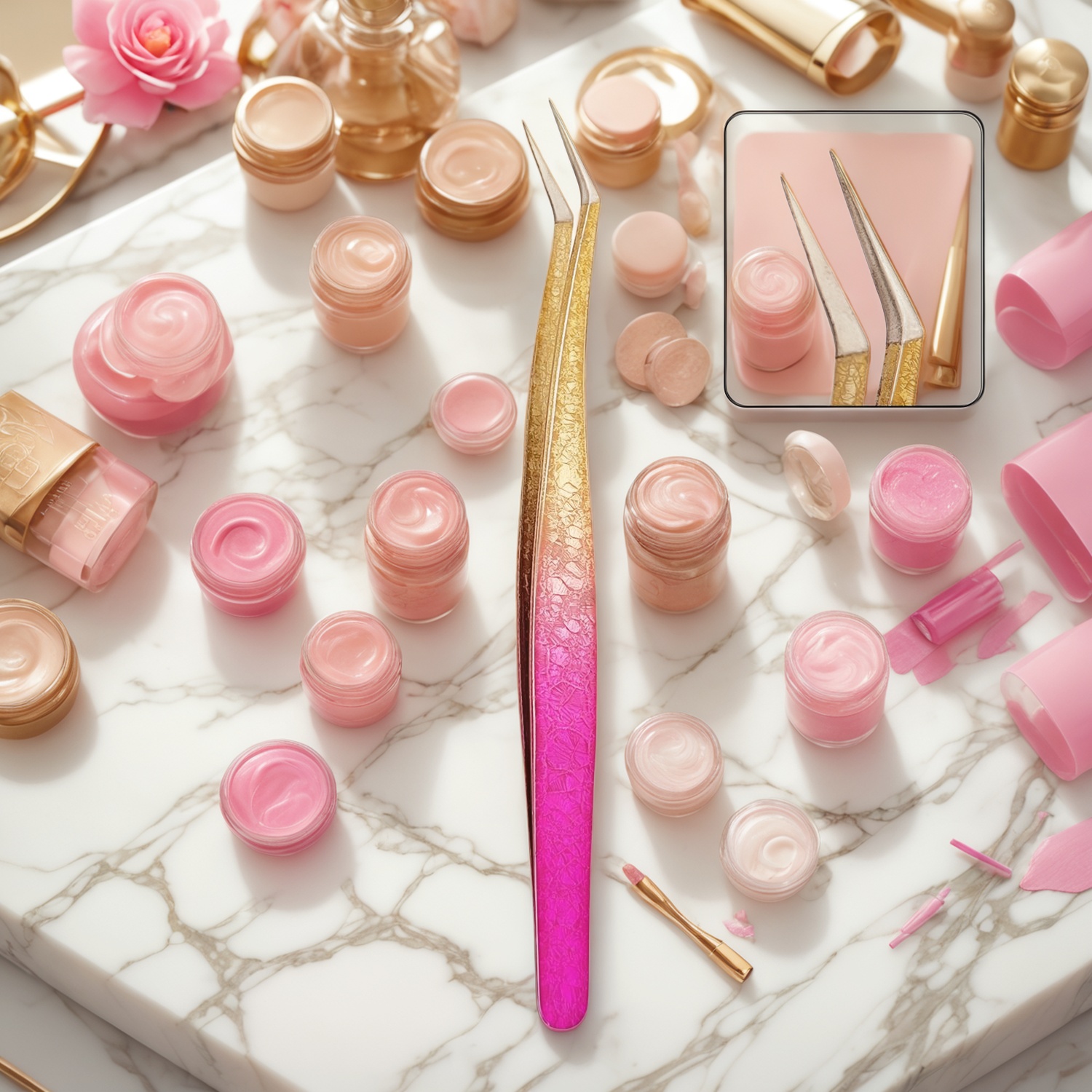 Pinças para cílios postiços, pinças feitas sob medida, suprimentos de beleza B2B