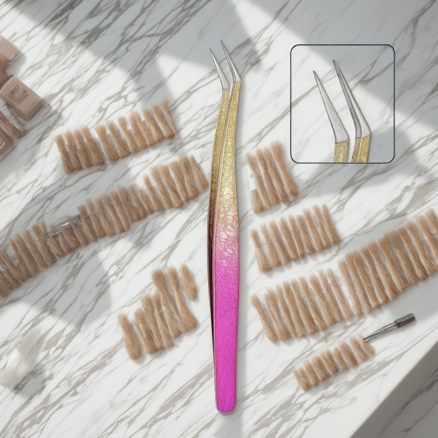 Tweezers for False Lash: LuxeLine Beauty Toolkit