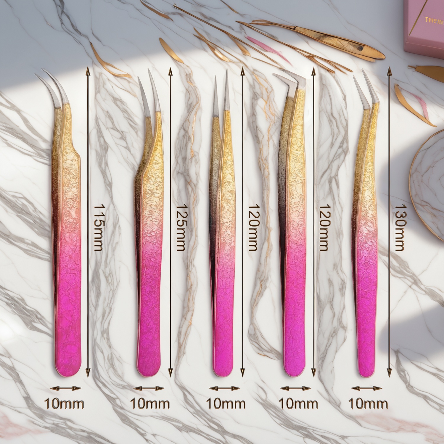 Pinças para cílios postiços, suprimentos de beleza B2B, pinças baratas no atacado