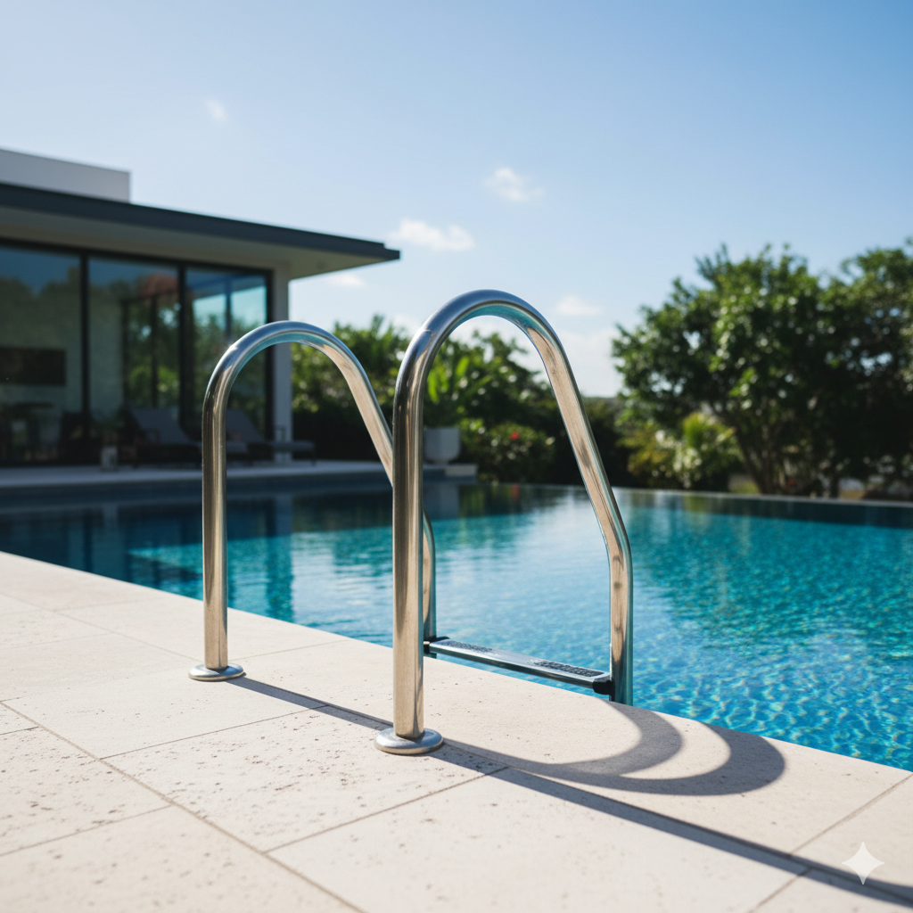 Minimalist Design, Maximum Grip: How Modern Ladders Complement Pool Architecture