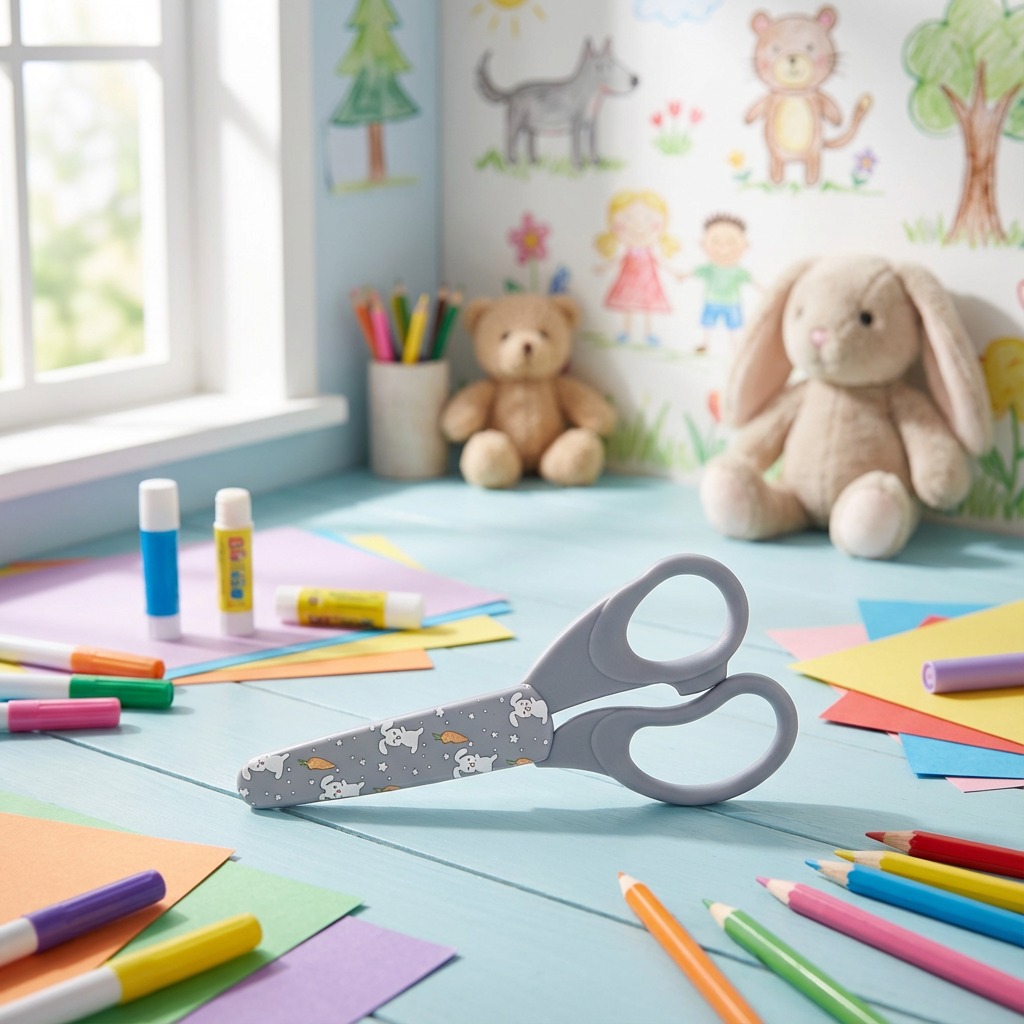 OEM school scissors, safety scissors, scissors with cover, school scissors factory