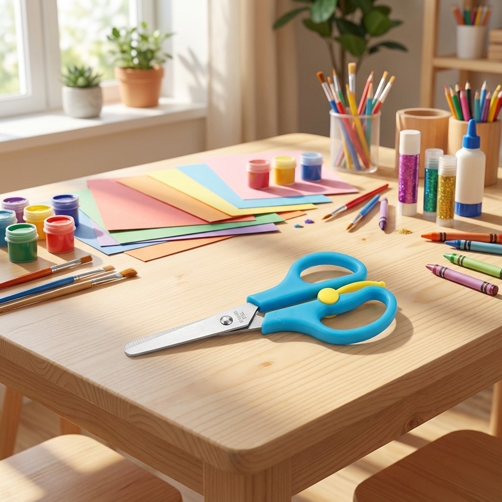 مقص أطفال OEM، مقص أطفال ملون، مقص حرفي للأطفال، مقص زنبركي لـ Kids