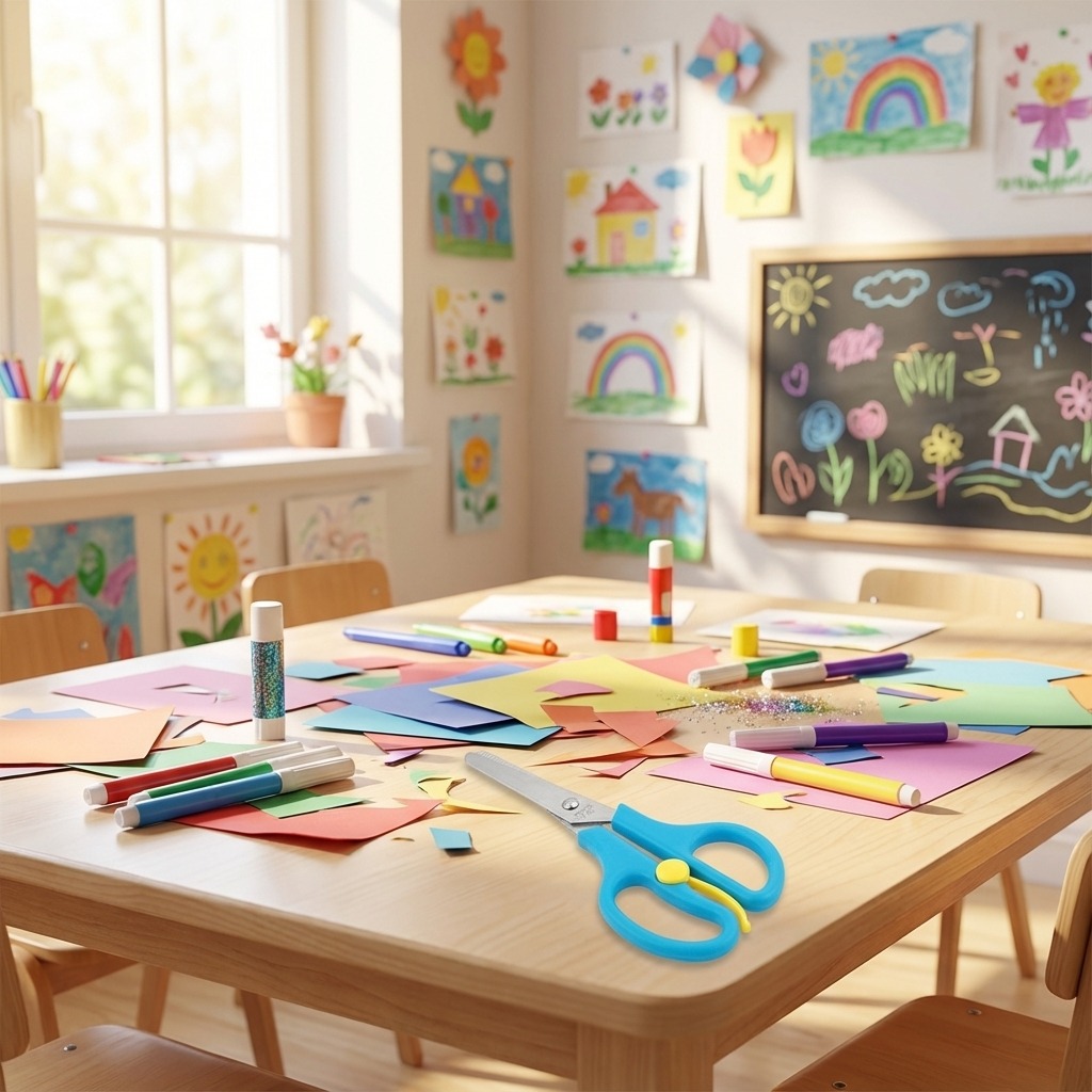 Tesoura infantil OEM, colorida tesouras infantis, tesouras artesanais infantis, tesouras de mola para crianças