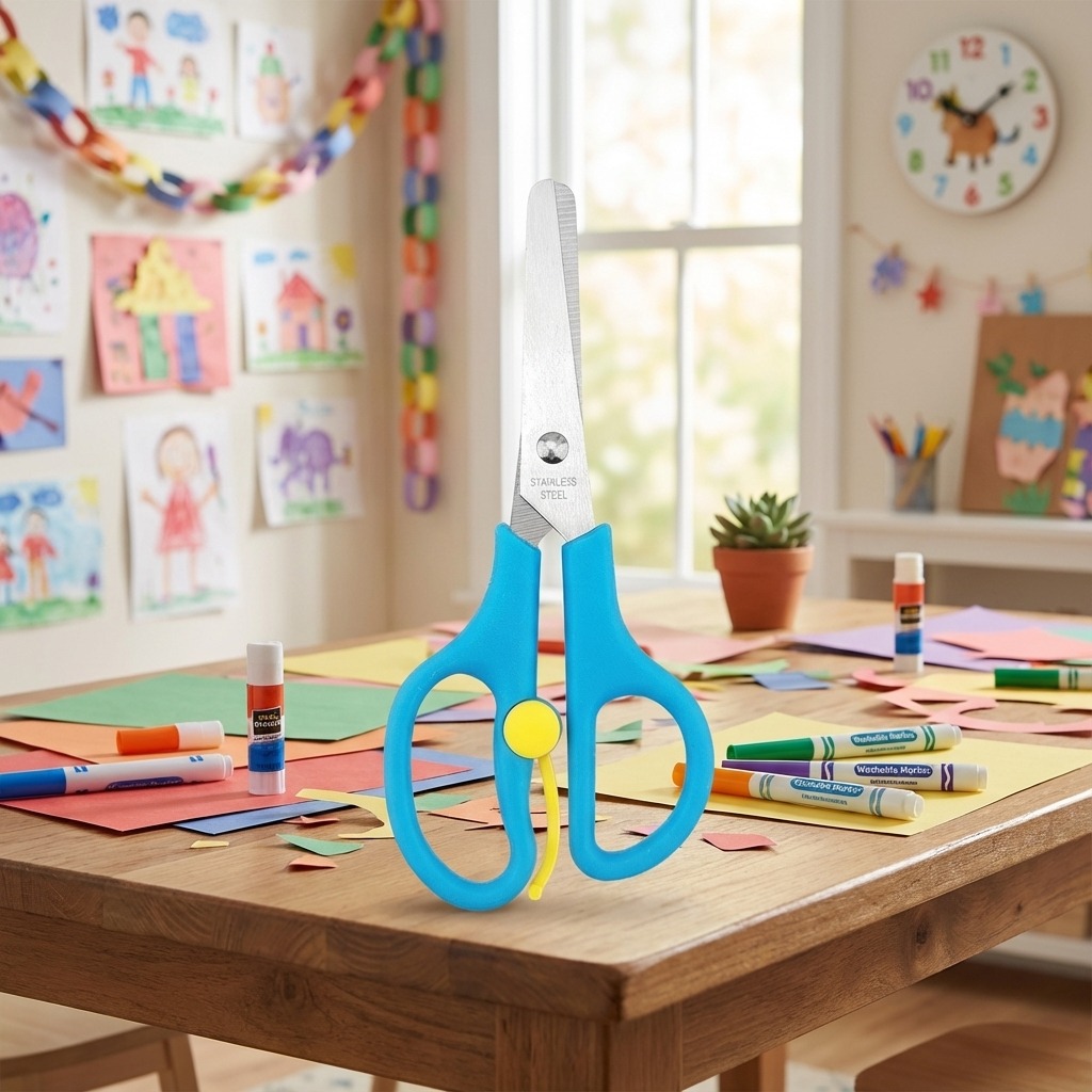 Tesouras infantis OEM, tesouras infantis coloridas, tesouras artesanais infantis, tesouras de mola para kids