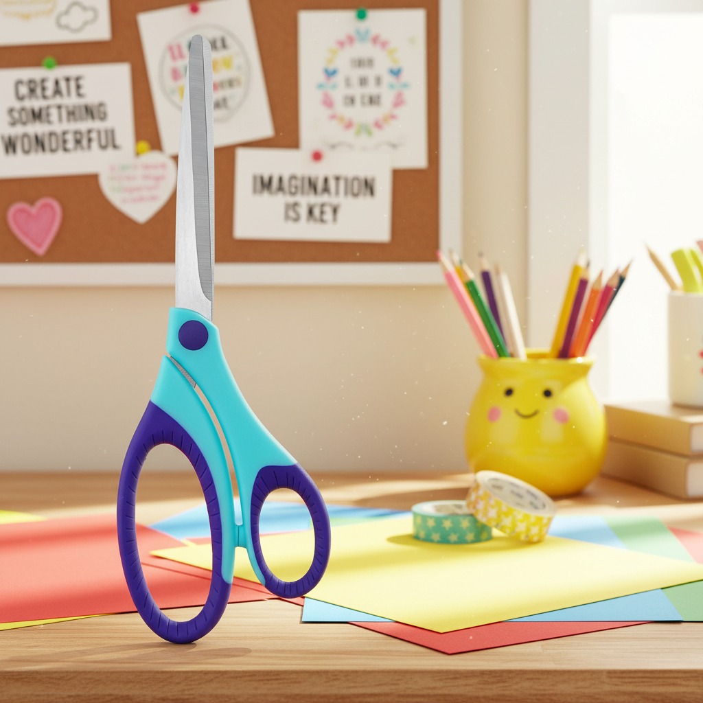 Ножницы с мягкой рукояткой от производителя OEM, бытовые ножницы, ножницы для домашнего использования, эргономичный дизайн ножниц.