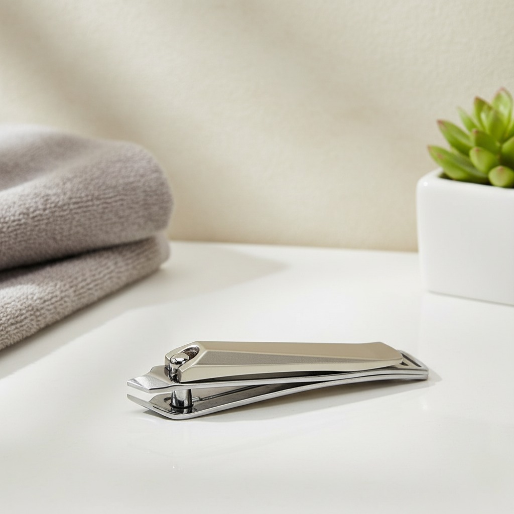 Person standing in a factory with machinery in the background