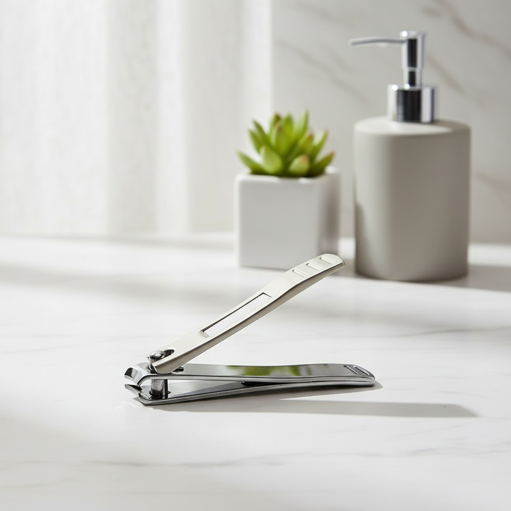 Person standing in a factory with machinery in the background