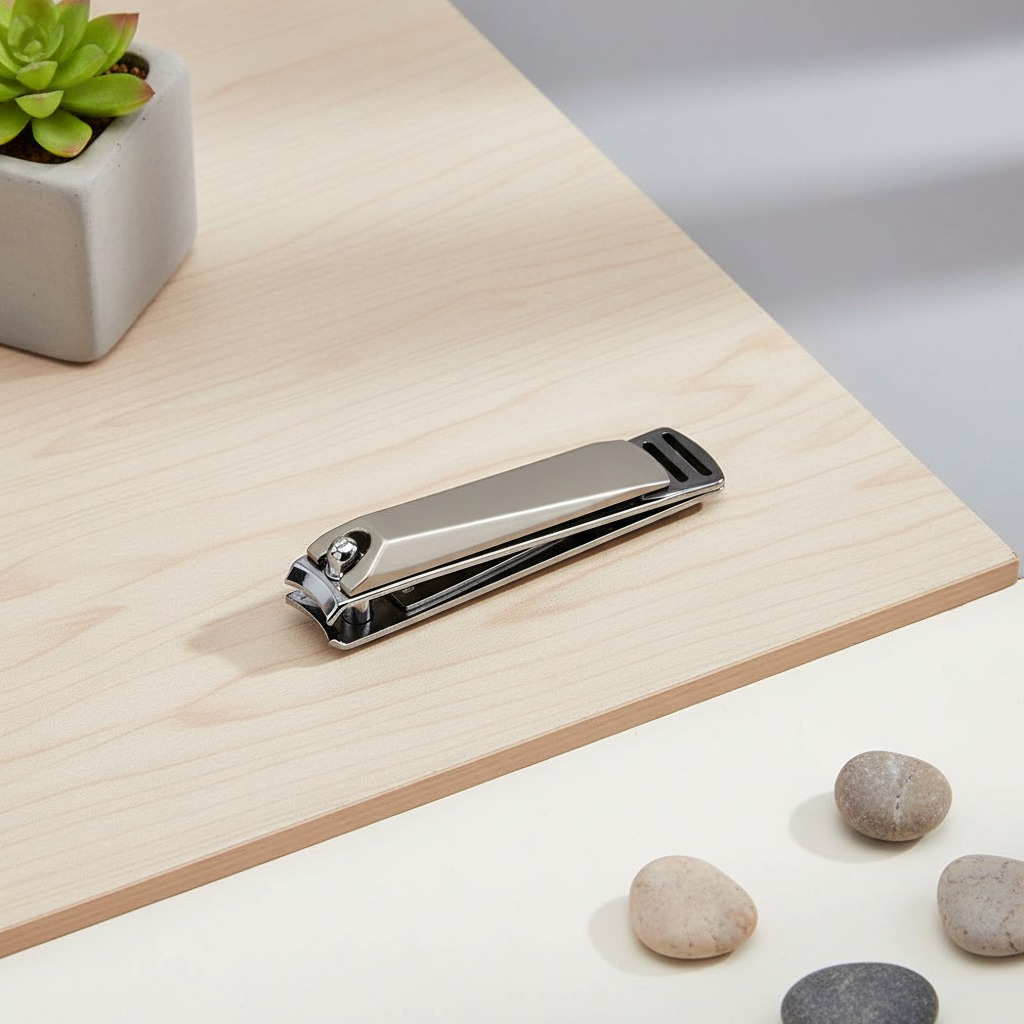 Person standing in a factory with machinery in the background