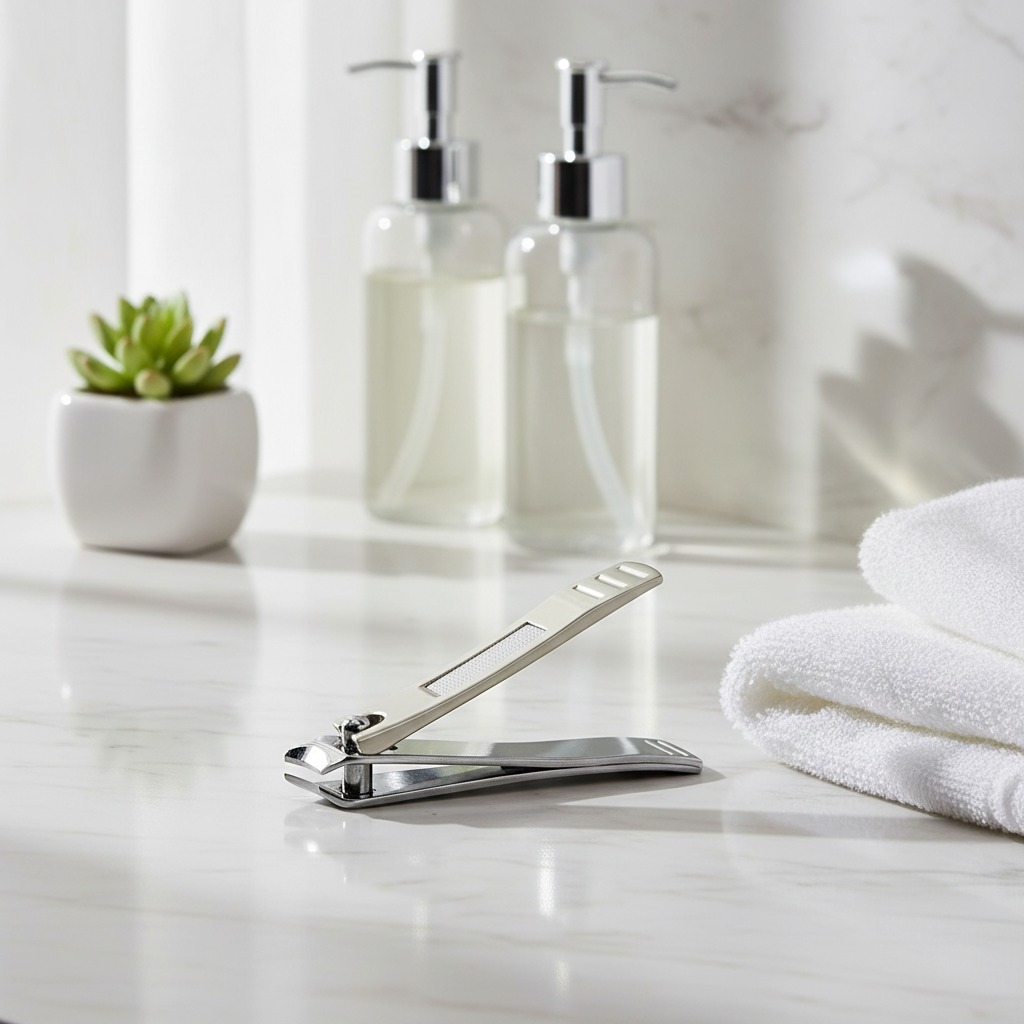 Person standing in a factory with machinery in the background