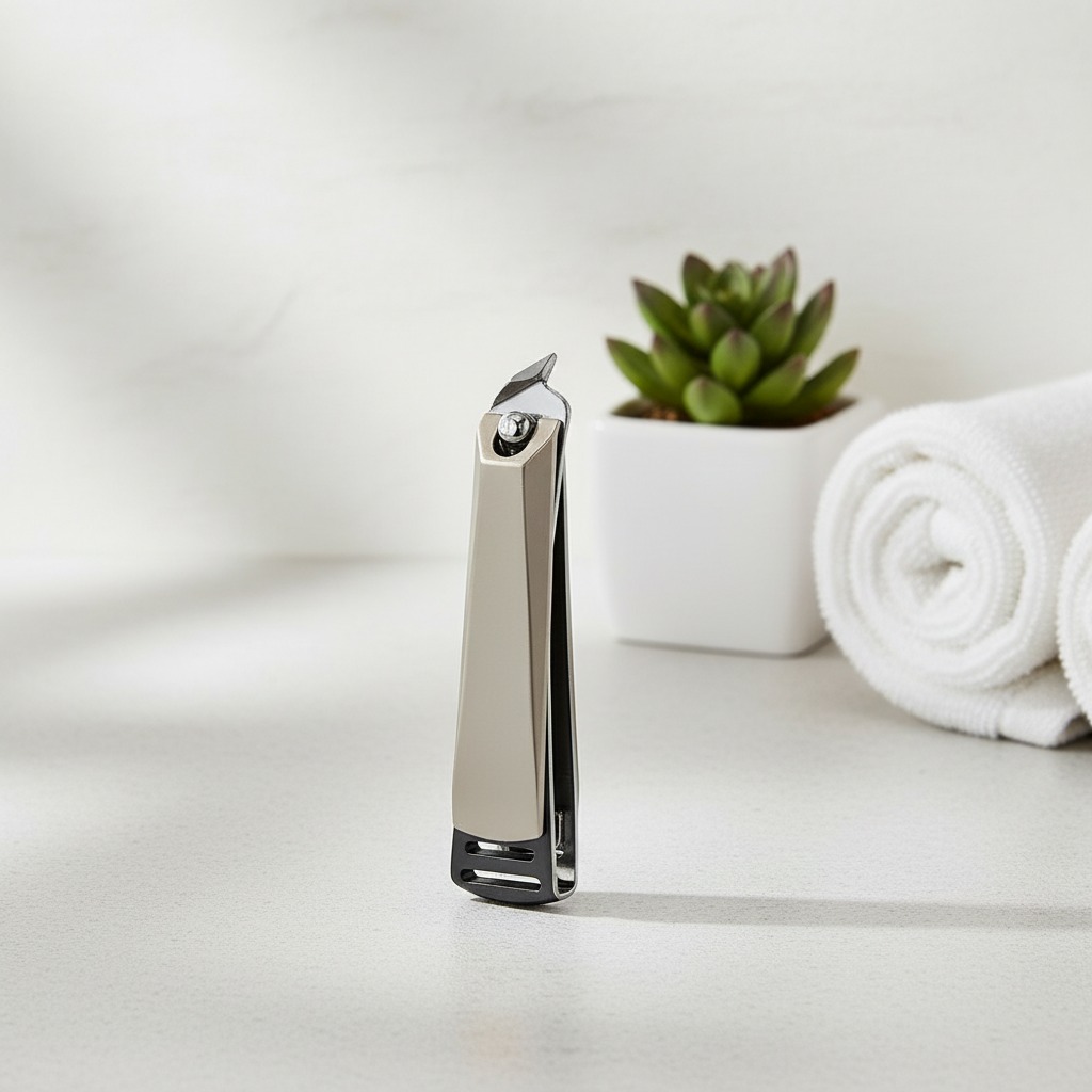 Person standing in a factory with machinery in the background