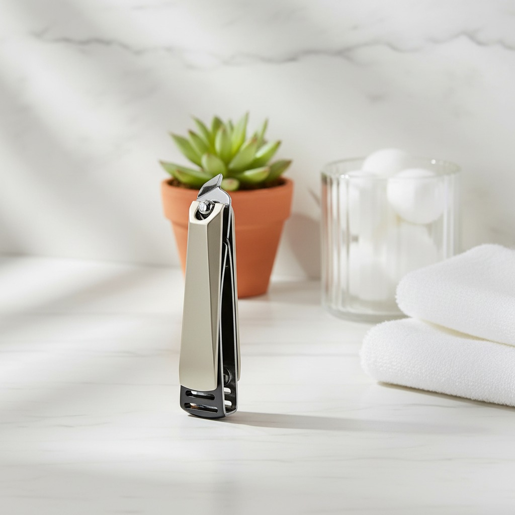 Person standing in a factory with machinery in the background