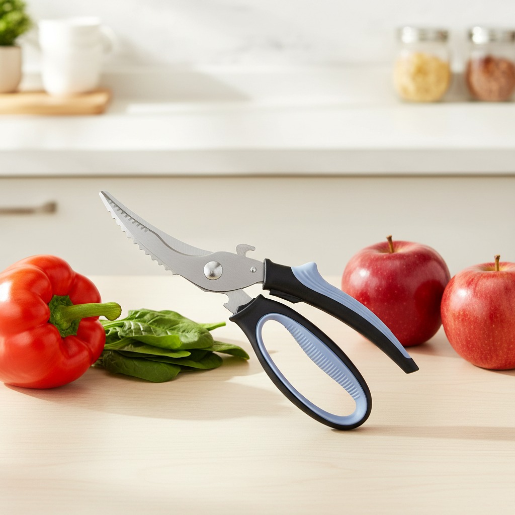 OEM poultry scissors, multi-functional kitchen shears, Chinese scissors for poultry, kitchen scissors supplier