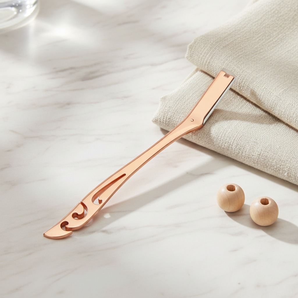 rose gold eyebrow razor