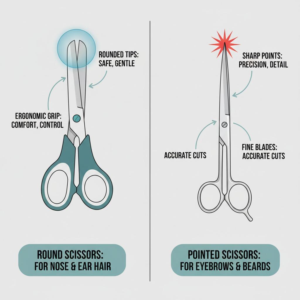 round vs pointed scissors