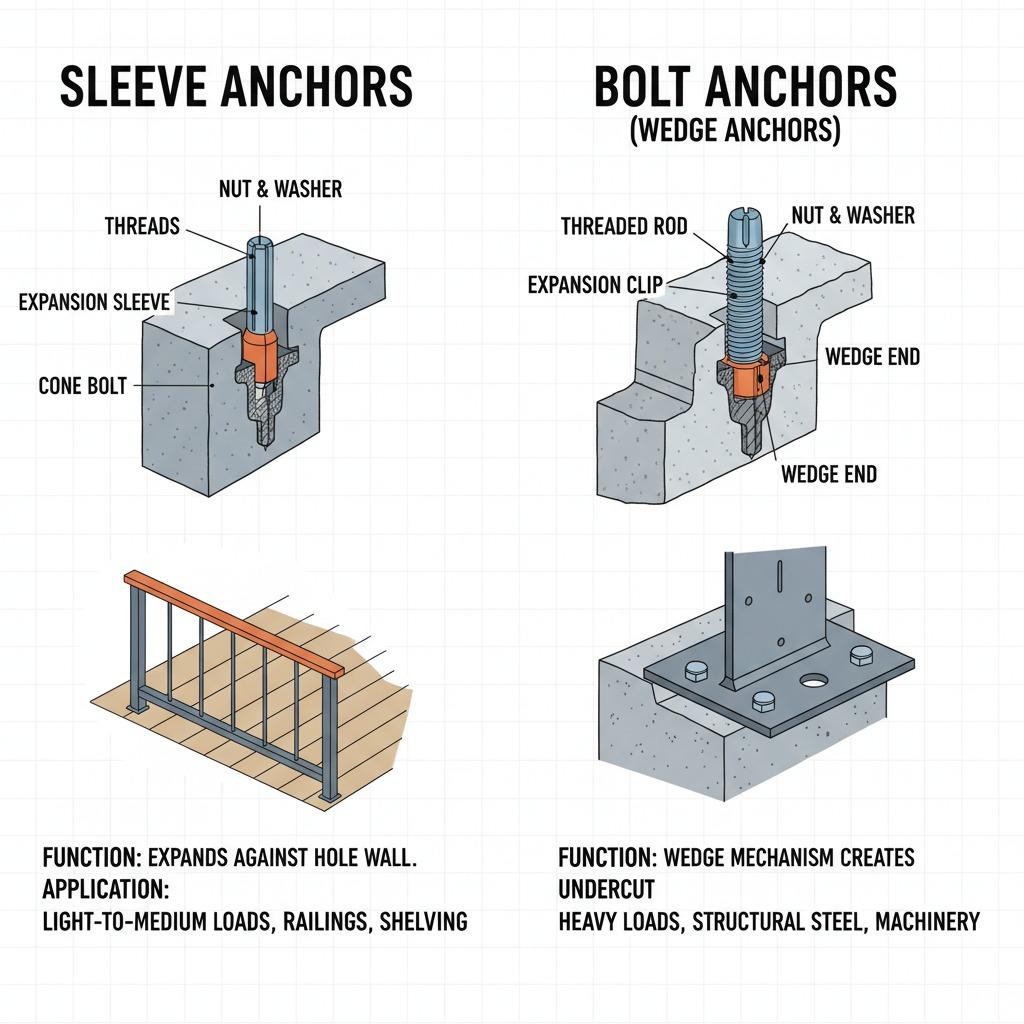 Anchor Types: Understanding Sleeve and Bolt Anchors in Construction