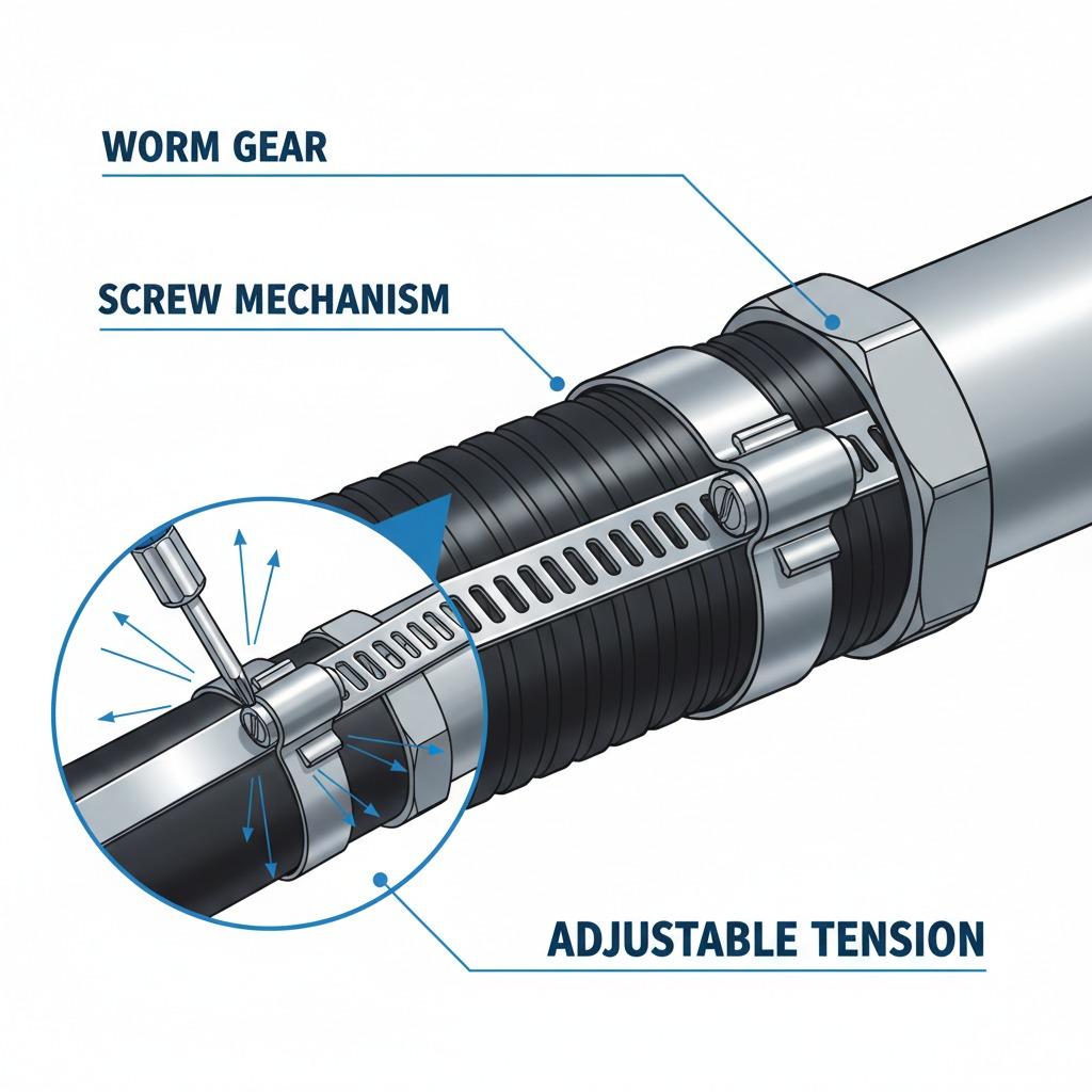 مشبك خرطوم ذو تروس دودة مقابل مشبك زنبركي
