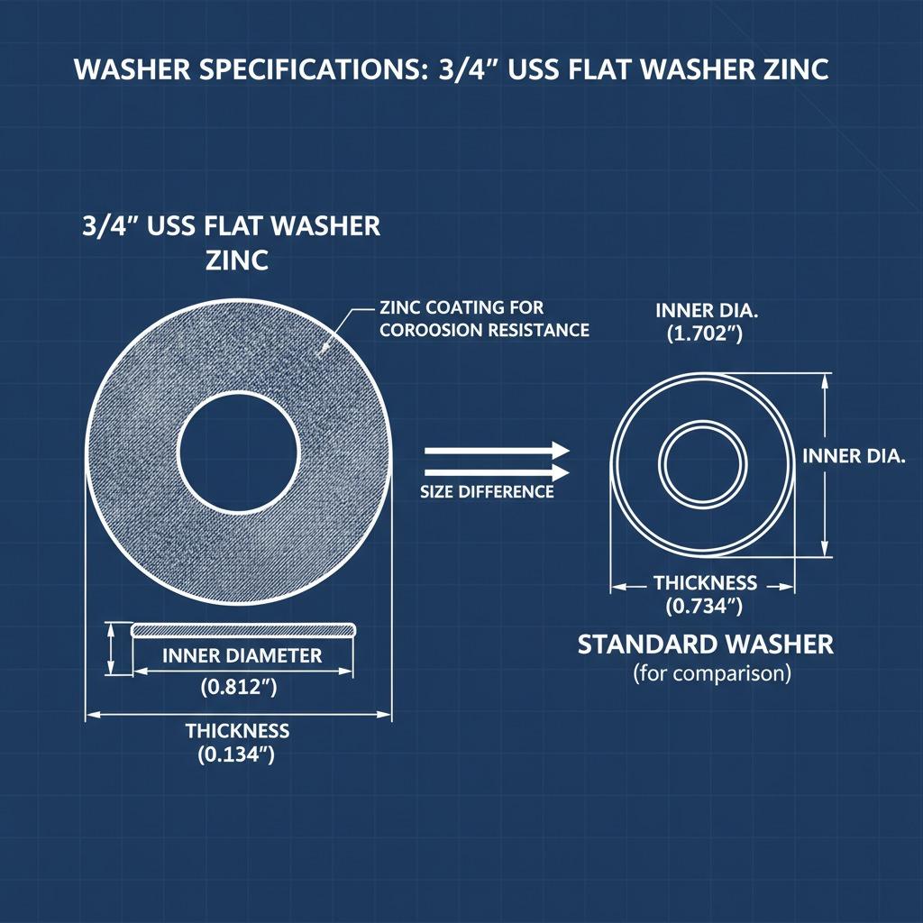 3/4″ USS Flat Washer Zinc: Essential for Secure Fastening