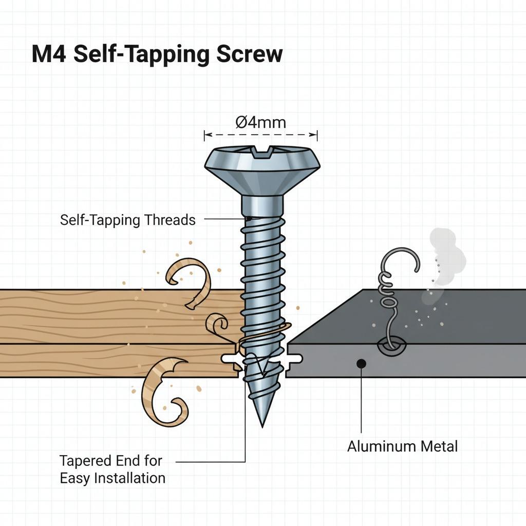 برغي ذاتي التثبيت M4